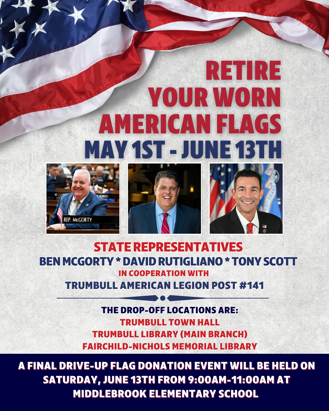Trumbull Legislators Sponsor Retired Flag Collection